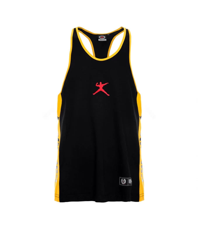 Tank top męski Bodybuilding czarno żółty